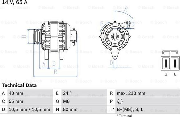 BOSCH 0 986 081 740 - Генератор autozip.com.ua