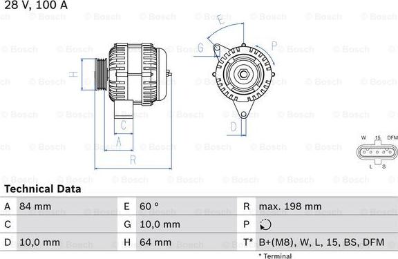 BOSCH 0 986 083 950 - Генератор autozip.com.ua