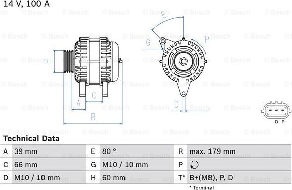 BOSCH 0 986 083 970 - Генератор autozip.com.ua