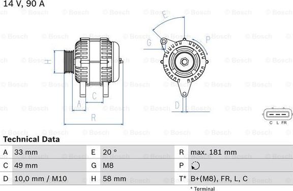 BOSCH 0 986 083 650 - Генератор autozip.com.ua