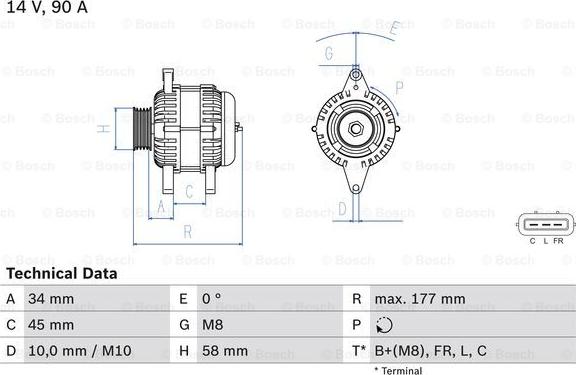 BOSCH 0 986 083 380 - Генератор autozip.com.ua