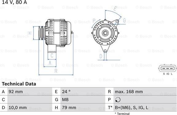 BOSCH 0 986 083 720 - Генератор autozip.com.ua