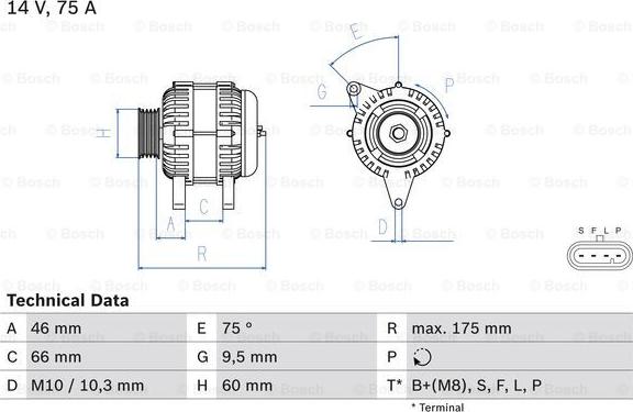 BOSCH 0 986 083 770 - Генератор autozip.com.ua