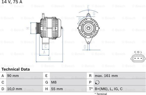 BOSCH 0 986 082 900 - Генератор autozip.com.ua