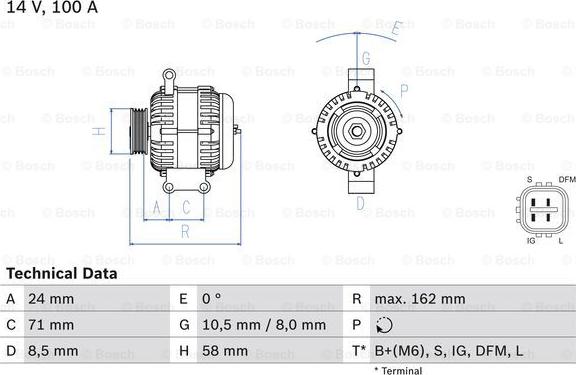 BOSCH 0 986 082 080 - Генератор autozip.com.ua