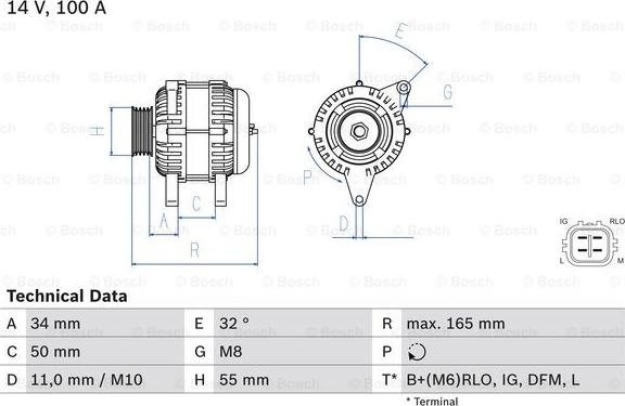 BOSCH 0 986 082 350 - Генератор autozip.com.ua