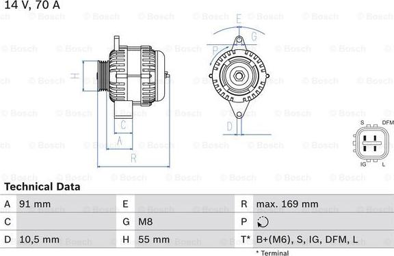 BOSCH 0 986 082 300 - Генератор autozip.com.ua