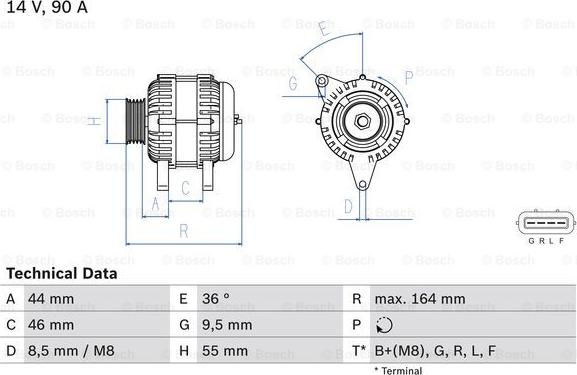 BOSCH 0 986 082 750 - Генератор autozip.com.ua