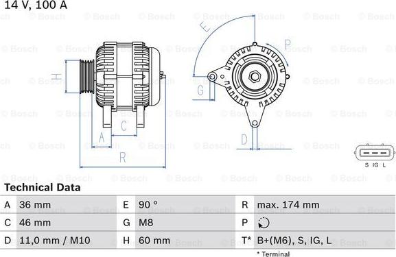 BOSCH 0 986 082 760 - Генератор autozip.com.ua