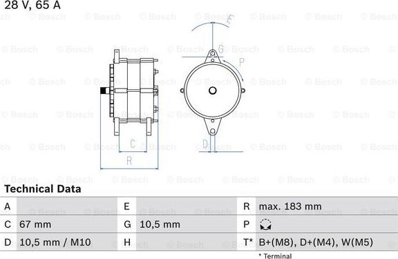 BOSCH 0 986 039 490 - Генератор autozip.com.ua