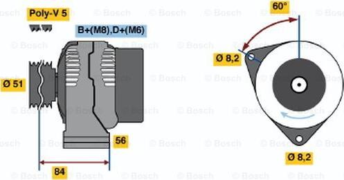 BOSCH 0 986 039 431 - Генератор autozip.com.ua