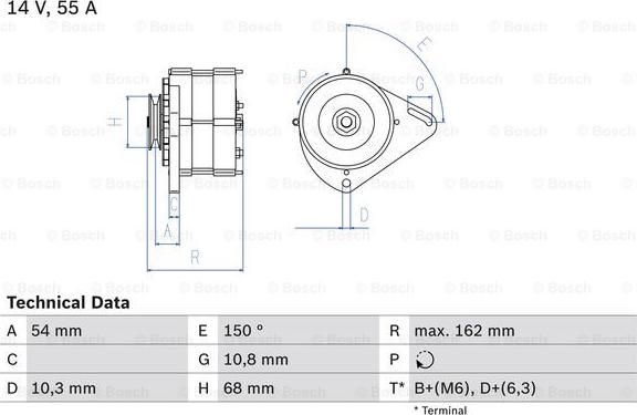 BOSCH 0 986 039 501 - Генератор autozip.com.ua