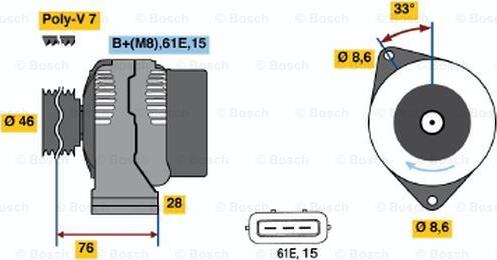 BOSCH 0 986 039 650 - Генератор autozip.com.ua