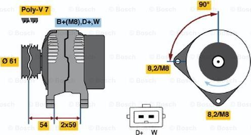 BOSCH 0 986 039 080 - Генератор autozip.com.ua