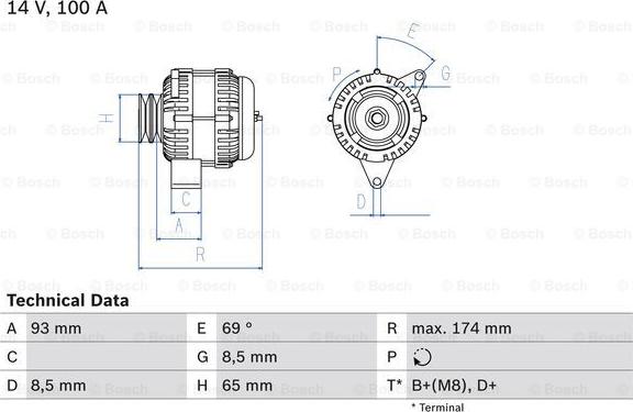 BOSCH 0 986 039 180 - Генератор autozip.com.ua