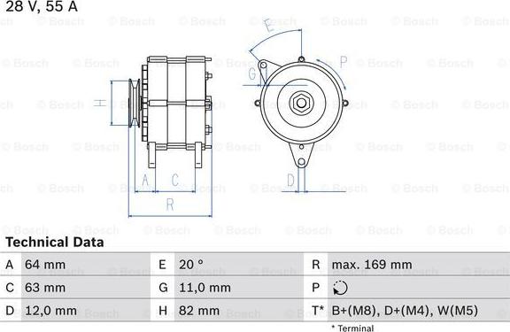 BOSCH 0 986 039 130 - Генератор autozip.com.ua