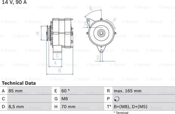 BOSCH 0 986 034 160 - Генератор autozip.com.ua