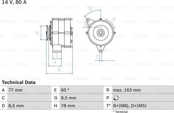 BOSCH 0 986 034 170 - Генератор autozip.com.ua