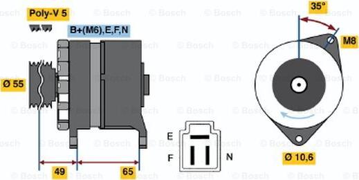 BOSCH 0 986 034 321 - Генератор autozip.com.ua