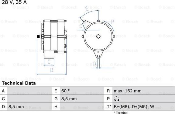 BOSCH 0 986 035 910 - Генератор autozip.com.ua