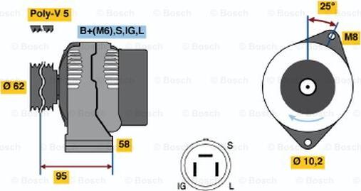 BOSCH 0 986 035 501 - Генератор autozip.com.ua