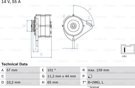 BOSCH 0 986 035 641 - Генератор autozip.com.ua