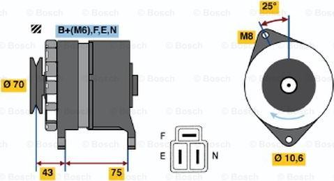 BOSCH 0 986 035 041 - Генератор autozip.com.ua