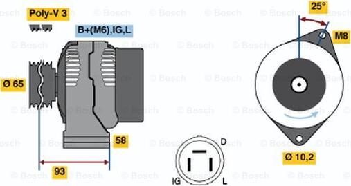 BOSCH 0 986 035 111 - Генератор autozip.com.ua