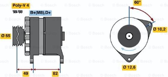 BOSCH 0 986 035 720 - Генератор autozip.com.ua