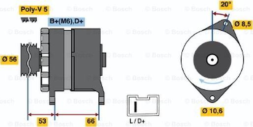 BOSCH 0 986 036 480 - Генератор autozip.com.ua