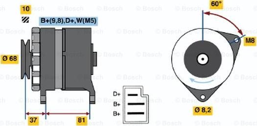 BOSCH 0 986 036 561 - Генератор autozip.com.ua