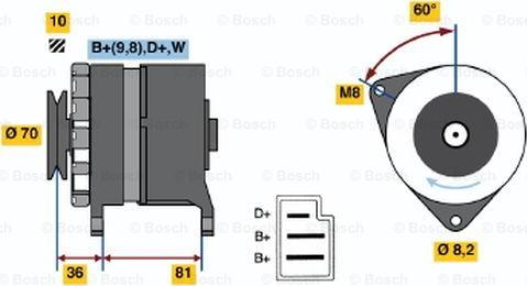 BOSCH 0 986 036 010 - Генератор autozip.com.ua