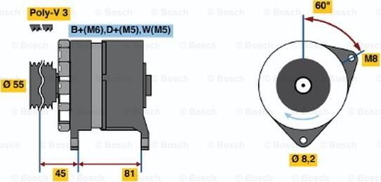 BOSCH 0 986 036 071 - Генератор autozip.com.ua