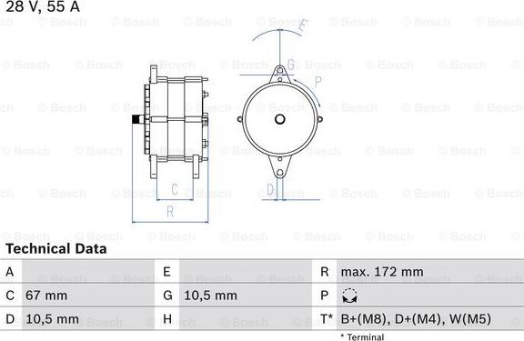 BOSCH 0 986 036 280 - Генератор autozip.com.ua