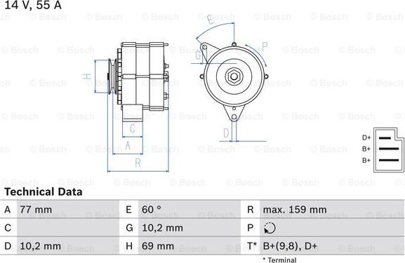 BOSCH 0 986 030 720 - Генератор autozip.com.ua