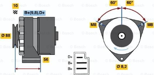 BOSCH 0 986 031 550 - Генератор autozip.com.ua