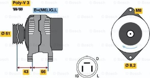 BOSCH 0 986 038 471 - Генератор autozip.com.ua