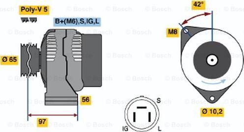 BOSCH 0 986 038 591 - Генератор autozip.com.ua