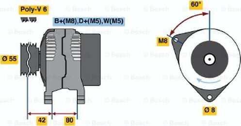 BOSCH 0 986 038 650 - Генератор autozip.com.ua