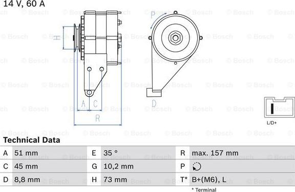 BOSCH 0 986 038 841 - Генератор autozip.com.ua