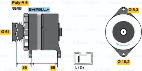 BOSCH 0 986 038 861 - Генератор autozip.com.ua