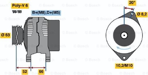 BOSCH 0 986 038 811 - Генератор autozip.com.ua