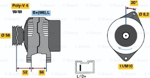 BOSCH 0 986 038 831 - Генератор autozip.com.ua