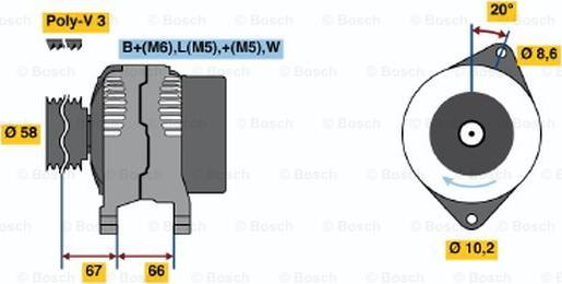 BOSCH 0 986 038 871 - Генератор autozip.com.ua