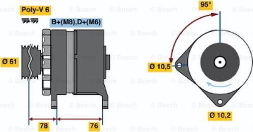 BOSCH 0 986 038 330 - Генератор autozip.com.ua