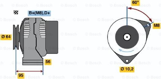 BOSCH 0 986 038 710 - Генератор autozip.com.ua