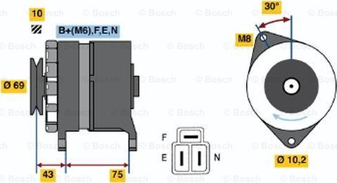 BOSCH 0 986 033 421 - Генератор autozip.com.ua