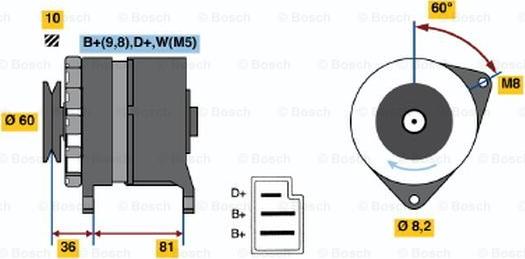 BOSCH 0 986 033 860 - Генератор autozip.com.ua