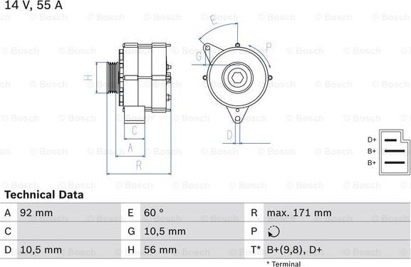 BOSCH 0 986 033 740 - Генератор autozip.com.ua