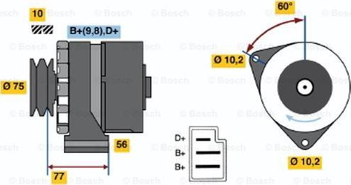 BOSCH 0 986 032 800 - Генератор autozip.com.ua